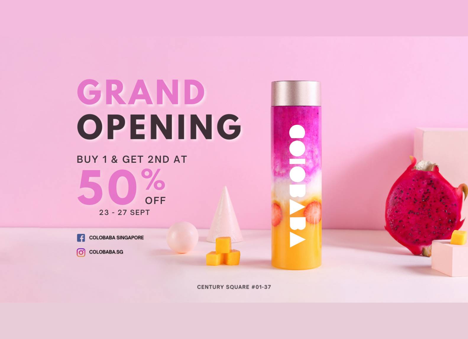 Colobaba Grand Opening Buy 1 & Get 2nd at 50% off